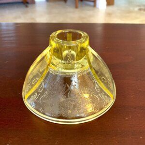 Hazel Atlas Florentine #2 'Poppy' Yellow - Single Candleholder Depression Glass